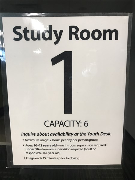 study room 1 sign